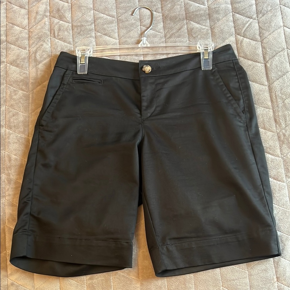 Dockers Collection Mid Rise Curvy 4P Black Women's Shorts